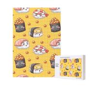 Puzzle in legno carino e divertente da 300 pezzi a forma di sushi per il divertimento di tutta la famiglia.