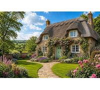 Puzzle in legno "Casetta da giardino", 1000 pezzi per adulti, affascinante scena di casa di campagna