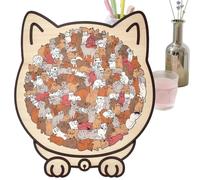 Puzzle in legno colorato a forma di gatto, 135 pezzi, puzzle in legno a forma di gatto, puzzle per gatti incorniciato con contorni, per gli amanti dei gatti
