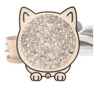 Puzzle In Legno Colorato A Forma Di Gatto Da 135 Pezzi - Puzzle In Legno A Forma Di Gatto Puz-zle In Leg-no A For-ma Di Animale Per Gli Amanti Dei Gatti, Decorazioni Per La Casa