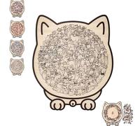 Puzzle in legno colorato a forma di gatto da 135 pezzi, puzzle in legno con forme di animali uniche, pezzi dettagliati a tema gatto, regali creativi per gli amanti dei gatti (03#)
