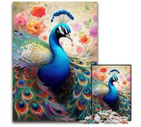 Puzzle in legno colorato a forma di pavone, 1000 pezzi, per adulti, stimolante, fai da te, gioco decorativo, giocattolo interattivo per famiglie, 50x75CM/19,68x29,52 pollici
