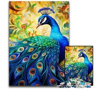Puzzle in legno colorato a forma di pavone per adulti, 1000 pezzi, rompicapo per adolescenti, regalo perfetto per le feste, 50x75CM/19,68x29,52 pollici
