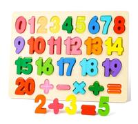 Puzzle in legno colorato brand per bambini 1-20, giocattolo di apprendimento dei numeri