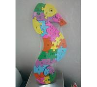 Puzzle In Legno Colorato Con Numeri A Forma Di Cavallino Per Bambini 33x20 Cm
