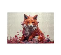 Puzzle in legno con 1000 pezzi WZYWHJ Creative Fox scultura modello impegnativo per il tempo libero domestico e l'intrattenimento adatto per adulti e bambini