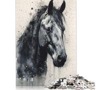 Puzzle in legno con acquerello "Bellezza del cavallo" da 500 pezzi, per adulti e ragazzi dai 12 anni in su, 500 pezzi (52x38 cm)