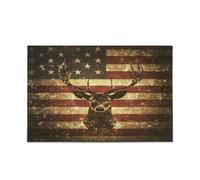 Puzzle in legno con bandiera degli Stati Uniti con cervo per adulti grande gioco di puzzle 500 pezzi