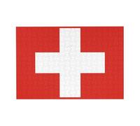 Puzzle in legno con bandiera svizzera, orizzontale, 300 pezzi, per il tempo libero e la creatività della famiglia