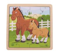Puzzle in legno con cornice Cavallo con puledrino - BIGJIGS TOYS
