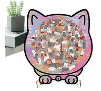 Puzzle In Legno Con Design Di Gatto | Giocattoli A Forma Di Gatto Per La Decorazione Della Casa - Puzzle In Legno A Forma Di Animale,Adatto Per Donne, Uomini, Bambini, Figli, Figlie, Ed Adolescenti