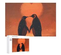 Puzzle in legno con due pinguini innamorati, 1000 pezzi, puzzle con foto personalizzate per adulti e amici, idea regalo per matrimonio, compleanno, San Valentino, decorazione per la casa