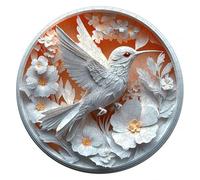 Puzzle in Legno con Effetto Visivo 3D Design di un Animale Bianco Circondato da Motivi Floreali Gioco Impegnativo per Rafforzare i Legami Familiari Decorazione Wall Art Moderna e Unica (L-28×28 cm)