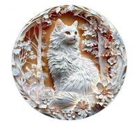 Puzzle in Legno con Effetto Visivo 3D Design di un Animale Bianco Circondato da Motivi Floreali Gioco Impegnativo per Rafforzare i Legami Familiari Decorazione Wall Art Moderna e Unica (L-28×28 cm)