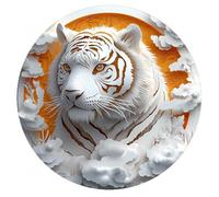 Puzzle in Legno con Effetto Visivo 3D Design di un Animale Bianco Circondato da Motivi Floreali Gioco Impegnativo per Rafforzare i Legami Familiari Decorazione Wall Art Moderna e Unica (S-14×14 cm)