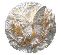 Puzzle in Legno con Effetto Visivo 3D Design di un Animale Bianco Circondato da Motivi Floreali Gioco Impegnativo per Rafforzare i Legami Familiari Decorazione Wall Art Moderna e Unica (M-20×20 cm)