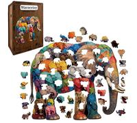 Puzzle In Legno Con Elefante - Puzzle A Forma Di Animale Da 12,52 Pollici | Creativa Del Cervello - Costruisce In Legno 218 Pezzi Per Formare Un' D'arte Vivace Per Serate Di Gioco In Famigl