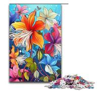 Puzzle in legno con fiori psichedelici colorati per adulti puzzle in legno da 1000 pezzi regalo creativo per adolescenti e adulti.