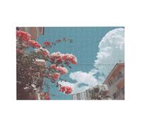 Puzzle in legno con fiori sul balcone, orizzontale, 300 pezzi, per il tempo libero e la creatività della famiglia