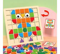 Puzzle in legno con forme geometriche 3D, un gioco di riconoscimento dei colori e delle forme per l'allenamento della coordinazione occhio-mano, adatto per bambini di età dai 3 anni in su come regalo 