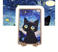 Puzzle in legno con gatto , un giocattolo educativo stimolante, per l'arredamento