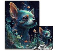 Puzzle in legno con illusione ottica, raffigurante un cane Chihuahua, 1000 pezzi, per adulti, ideale come regalo di Natale e come decorazione per la casa, 50x75CM/19,68x29,52 pollici.