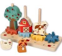 Puzzle in legno con ingranaggi - Fattoria pazza