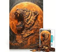 Puzzle in legno con intaglio a forma di tigre per adulti, 1000 pezzi, gioco di logica mentale, delicato, rilassante, taglio preciso, lista dei desideri di Babbo Natale 38x52cm