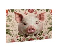 Puzzle in legno con maiali grandi e piccoli con fiori rosa, puzzle da 500 pezzi per adulti puzzle impegnativo per dimensioni di gioco 38,1 x 51,8 cm