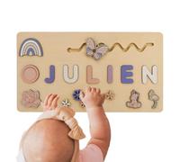 Puzzle in legno con nomi, puzzle alfabeto per bambini,Cartello in legno con nome per bambini per asilo nido | Puzzle giocattolo di apprendimento precoce, puzzle educati
