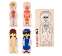 Puzzle in legno con parti del corpo, enigmi con parti di legno in | Puzle di anatomia pedagogica | Puzzle interattivo per il corpo umano, apprendimento del puzle anatomia, giocattoli