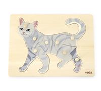 Puzzle in legno con pomelli gatto VIGA Montessori