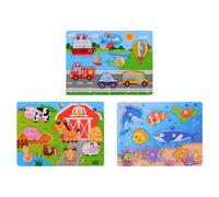 Puzzle in legno con pomelli per i più piccoli