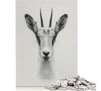 Puzzle in legno con ritratto di gazzella in bianco e nero per adulti, puzzle da 500 pezzi, giochi educativi, regali di puzzle per Natale e compleanno (52x38 cm)
