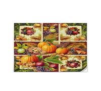 Puzzle in legno con zucche e frutta del Ringraziamento con lettere sul retro, 1000 pezzi, puzzle per la famiglia, 75 x 40 cm