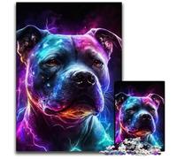 Puzzle in legno da 1000 pezzi a forma di cane con lampi colorati, sfida per la mente, regalo perfetto per adolescenti e decorazioni per la casa, 50x75CM/19,68x29,52 pollici.