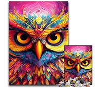 Puzzle in legno da 1000 pezzi a forma di gufo rosa per adulti, rompicapo stimolante, giocattolo rilassante per adolescenti, 50x75CM/19,68x29,52 pollici