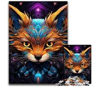 Puzzle in legno da 1000 pezzi a forma di volpe, decorazione fai da te, sfida per il cervello, per adulti, famiglia, regalo di Natale 50x75CM/19,68x29,52 pollici