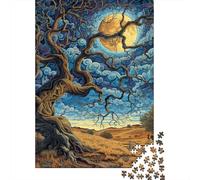 Puzzle in legno da 1000 pezzi Albero della vita per adulti, puzzle rettangolare creativo, gioco di sfida per l'esercizio del cervello, regali di Natale 1000 pezzi (75x50 cm)