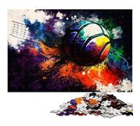Puzzle in legno da 1000 pezzi con dipinto a olio di pallavolo, per adulti e adolescenti, ideale come regalo di compleanno e di festa, 50x75CM/19,68x29,52 pollici.