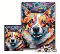 Puzzle in legno da 1000 pezzi con graffiti di Corgi, dimensioni 50x75cm, gioco interattivo per famiglie, decorazione fai da te per la casa, regalo rompicapo