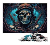 Puzzle in legno da 1000 pezzi con scheletro pirata, per adulti e ragazzi, ideale come regalo di compleanno e di festa, 50x75CM/19,68x29,52 pollici.