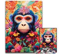 Puzzle in legno da 1000 pezzi con scimmia nella giungla colorata,per adulti,design intricato per adolescenti,decorazioni fai da te e divertimento che stimola il cervello,50x75CM/19,68x29,52 pollici.