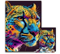 Puzzle in legno da 1000 pezzi con tema "Cheetah Pop Art Animal" per adulti, ideale per gli innamorati, perfetto regalo di Natale, Capodanno e San Valentino, 50x75CM/19,68x29,52 pollici.