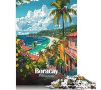 Puzzle in legno da 1000 pezzi con vista sull'isola tropicale di Boracay, Filippine, adatto per adulti, per la decorazione della casa, 1000 pezzi (75x50 cm)