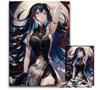 Puzzle in legno da 1000 pezzi "Donna contro la luna" per adulti perfetto come decorazione per la casa o l'ufficio ideale come regalo di Natale 1000 pezzi (38x26 cm)