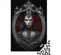 Puzzle in legno da 1000 pezzi "Donna dal desiderio oscuro" per adulti e adolescenti dai 12 anni in su, regali di Natale, 1000 pezzi (75x50 cm)