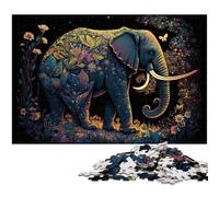 Puzzle in legno da 1000 pezzi "Elefante della giungla" per adulti, stimolante rompicapo - Giocattolo rilassante per adolescenti, 50x75CM/19,68x29,52 pollici