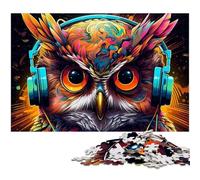 Puzzle in legno da 1000 pezzi "Gufo Fantasy Art", per adulti, adolescenti e ragazzi, ideale come regalo di compleanno e per le feste, 50x75CM/19,68x29,52 pollici.