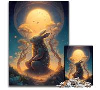 Puzzle in legno da 1000 pezzi "Illusione di coniglio" per adulti, ideale per adolescenti e collezionisti, regalo da viaggio, attività per famiglie, 50x75cm/19,68x29,52 pollici